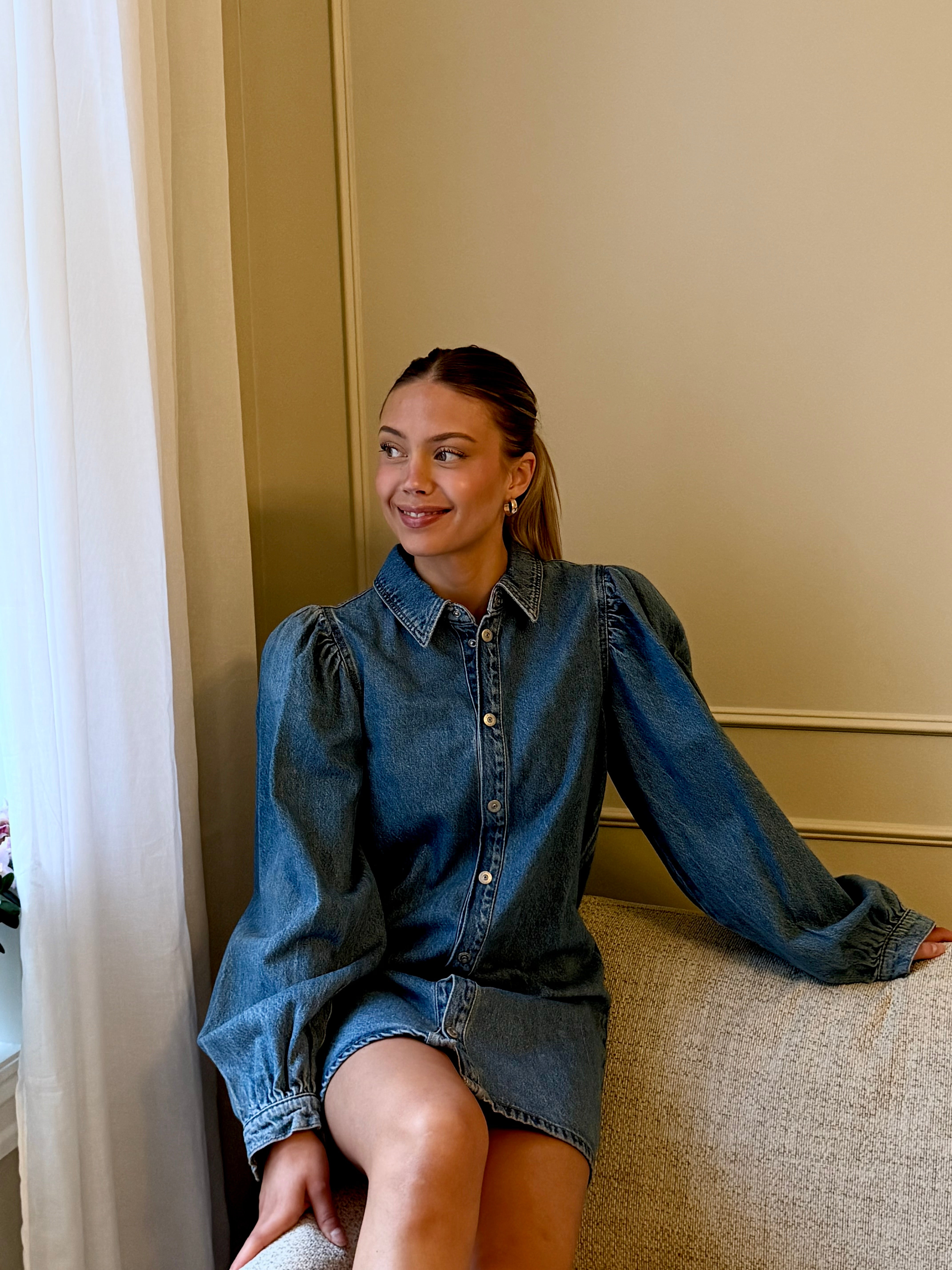 PCRITT Short Dress - Light Blue Denim